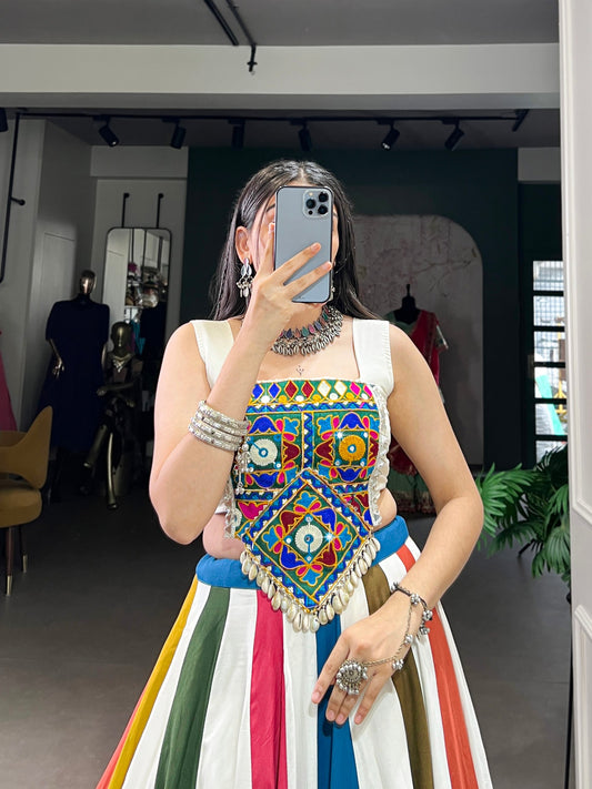 White Gota Patti Lace Lehenga Choli Set