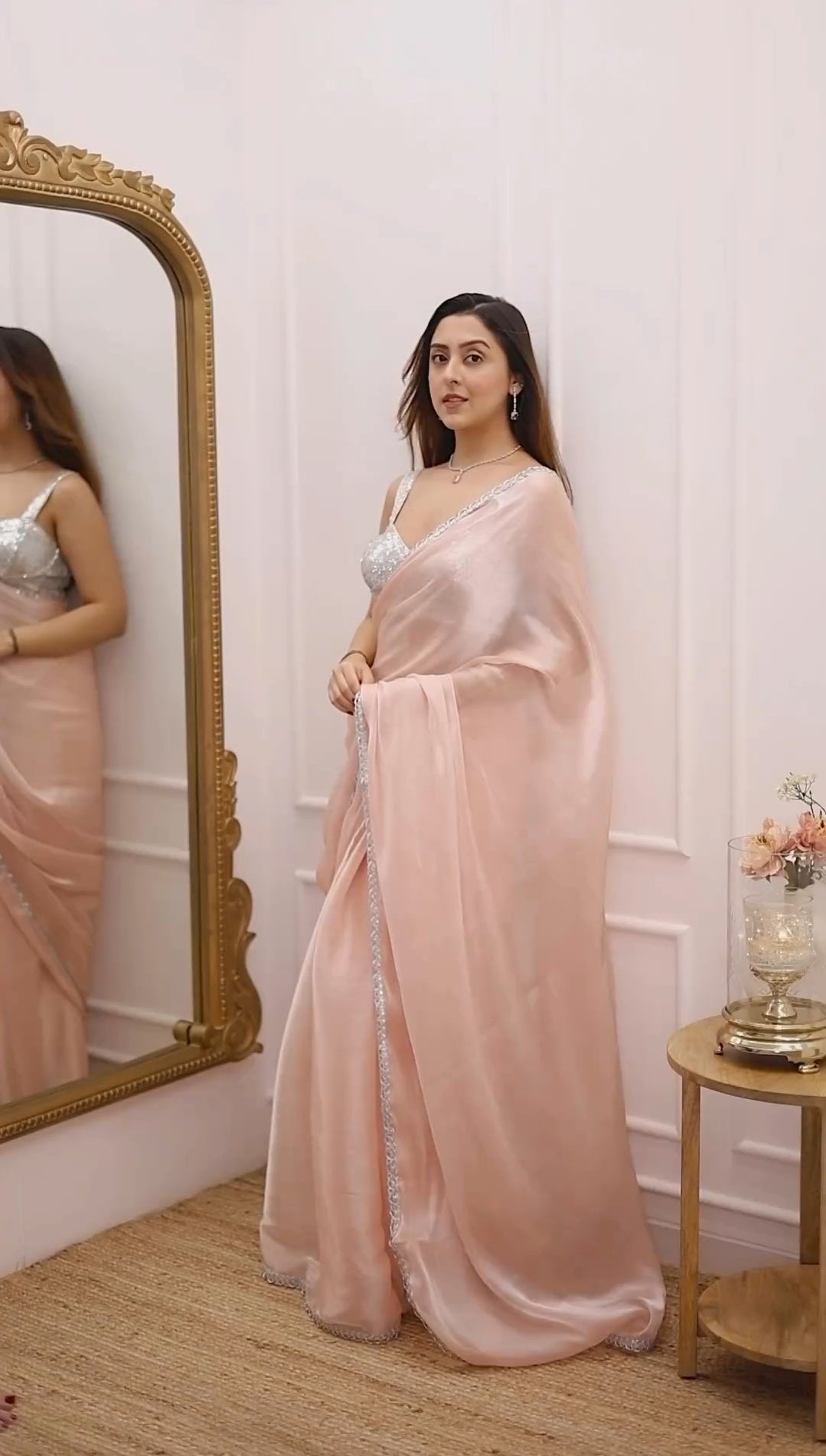 Jimichu Fabric Saree With Gotta Patti Lace & Sequence Blouse Work