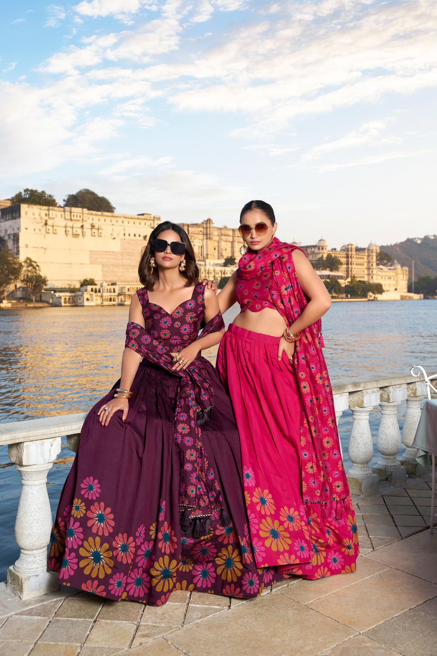 Tussar Silk Floral Lehenga Choli Set for Women