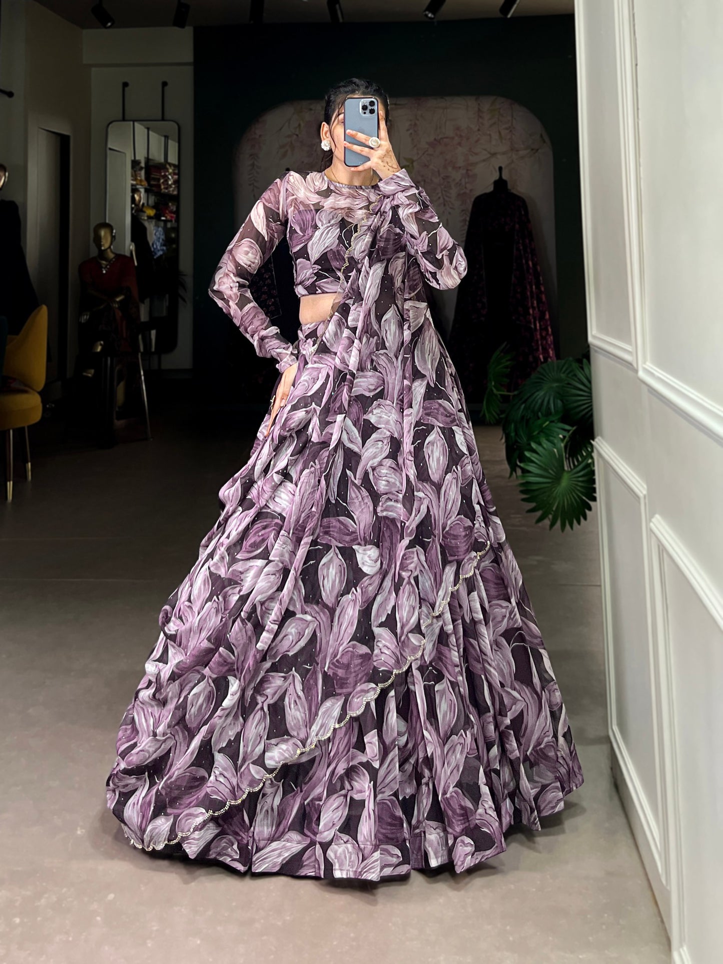 Precious Digital Printed Silk Party Wear Lehenga Choli With Dupatta