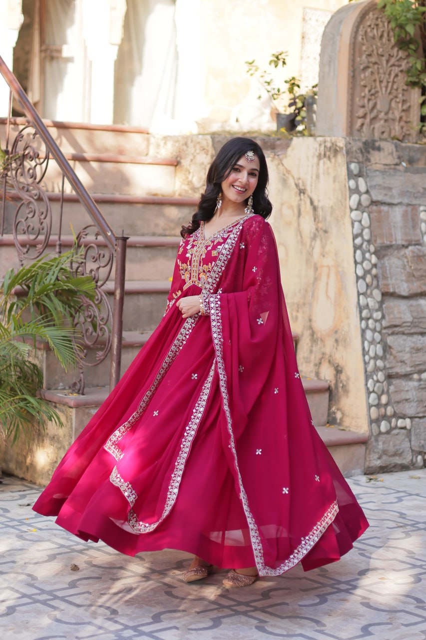 Desirable Gown Graceful Flair with Intricate Embroidery