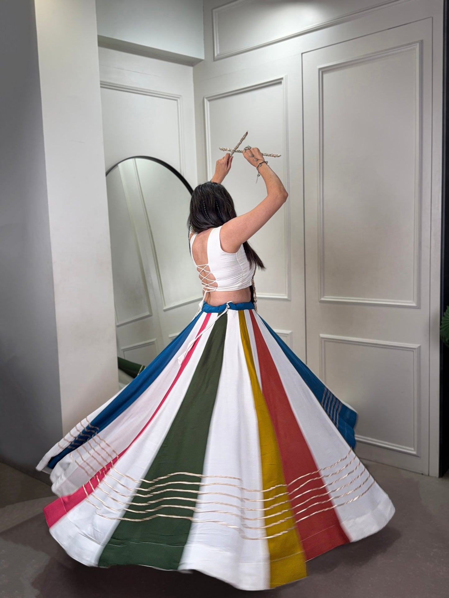 White Gota Patti Lace Lehenga Choli Set