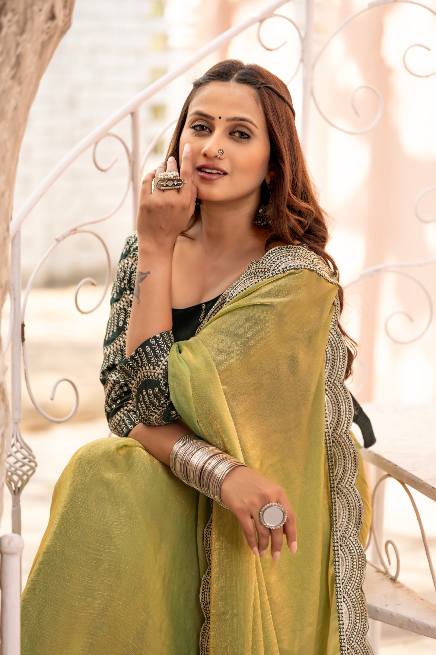 Satin Silk Saree with Ornate Zari Embroidery Cutwork Border and Designer Blouse