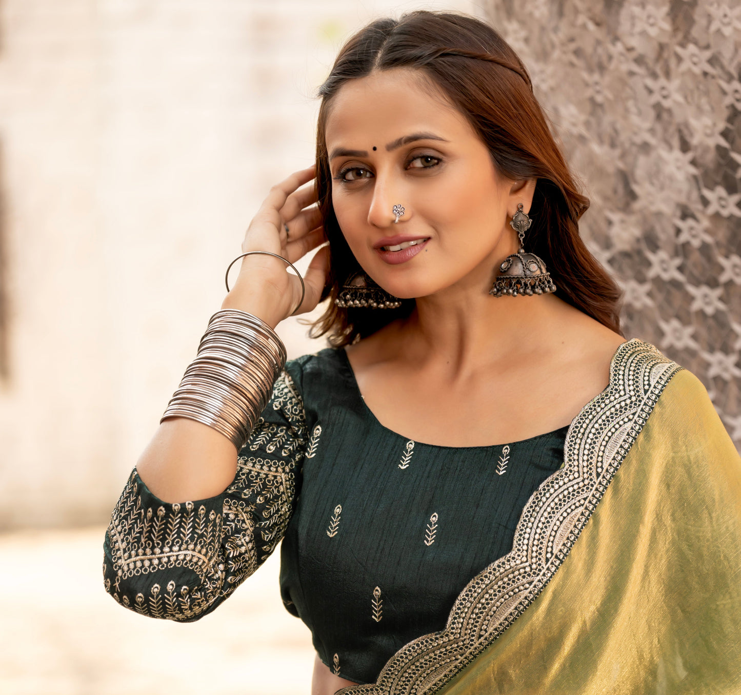 Satin Silk Saree with Ornate Zari Embroidery Cutwork Border and Designer Blouse