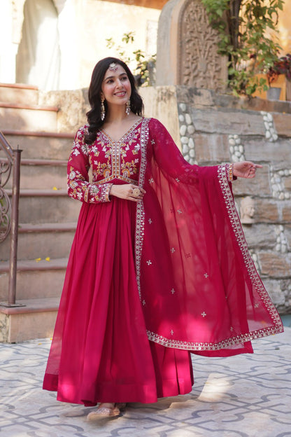 Desirable Gown Graceful Flair with Intricate Embroidery