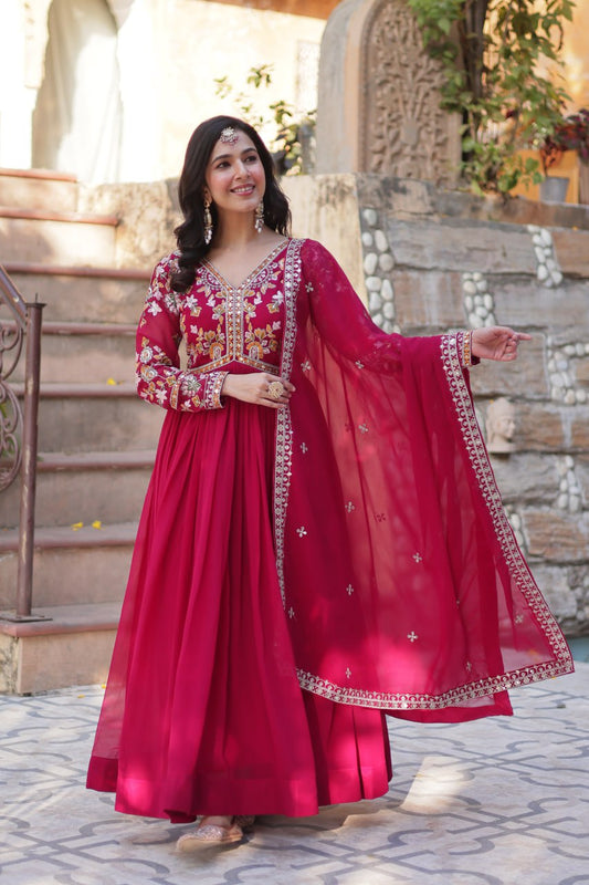Desirable Gown Graceful Flair with Intricate Embroidery