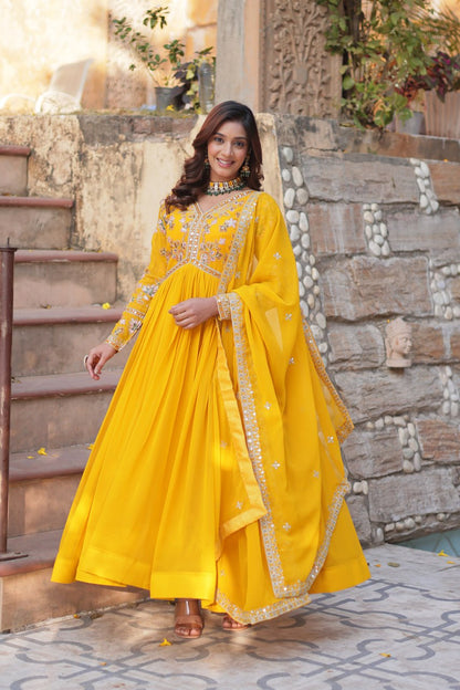 Desirable Gown Graceful Flair with Intricate Embroidery