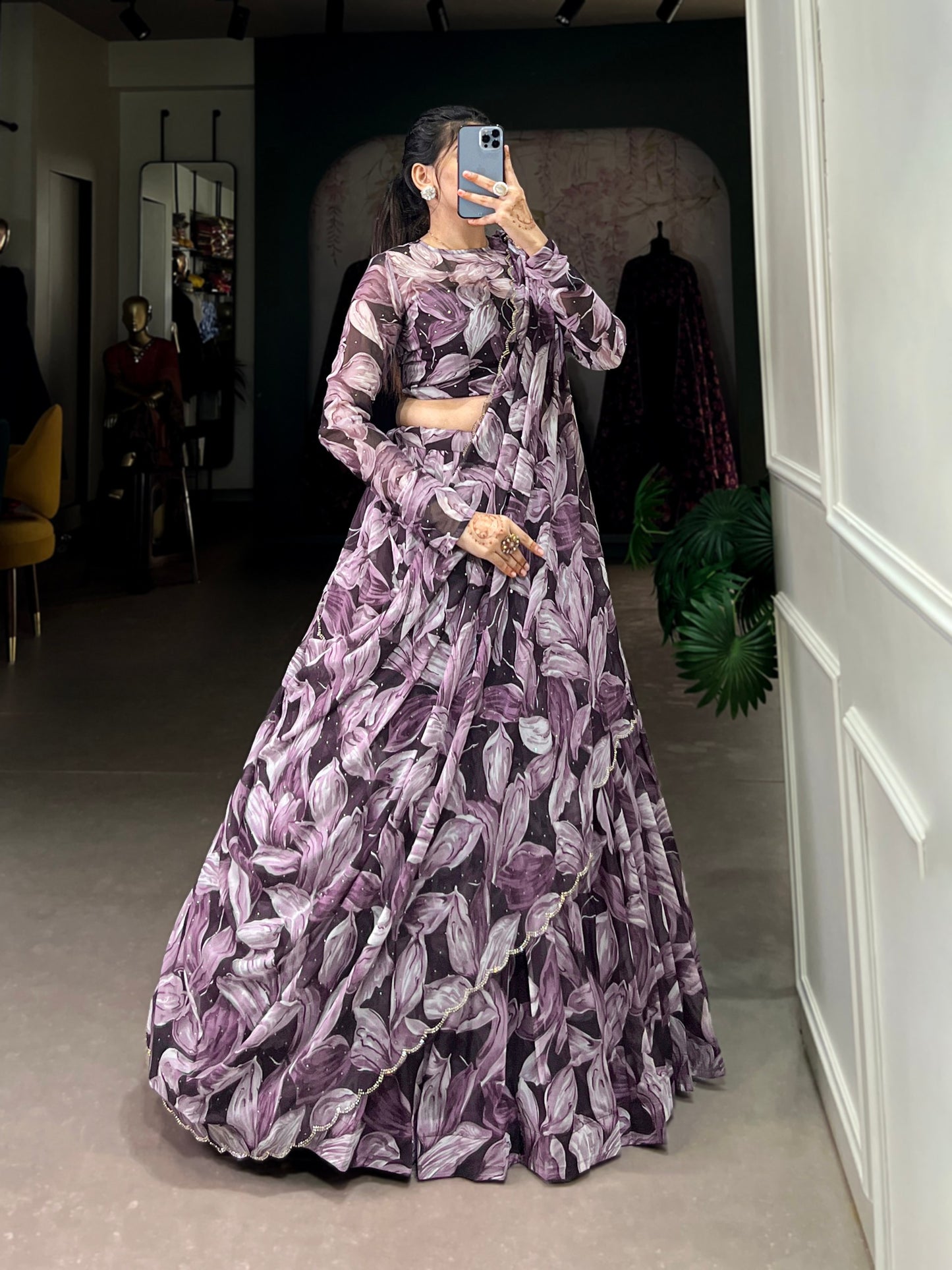 Precious Digital Printed Silk Party Wear Lehenga Choli With Dupatta