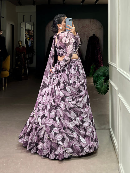 Precious Digital Printed Silk Party Wear Lehenga Choli With Dupatta