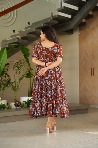 Multicolors With Faux Georgette Fabrics With Print Gown