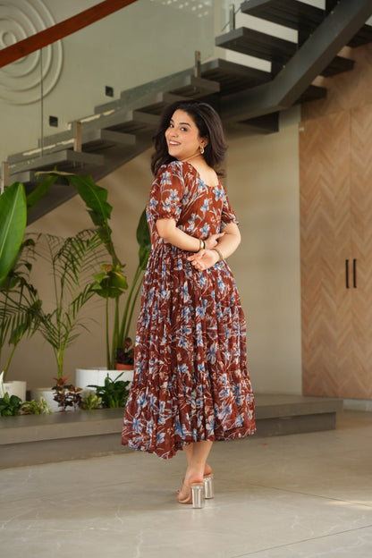 Multicolors With Faux Georgette Fabrics With Print Gown
