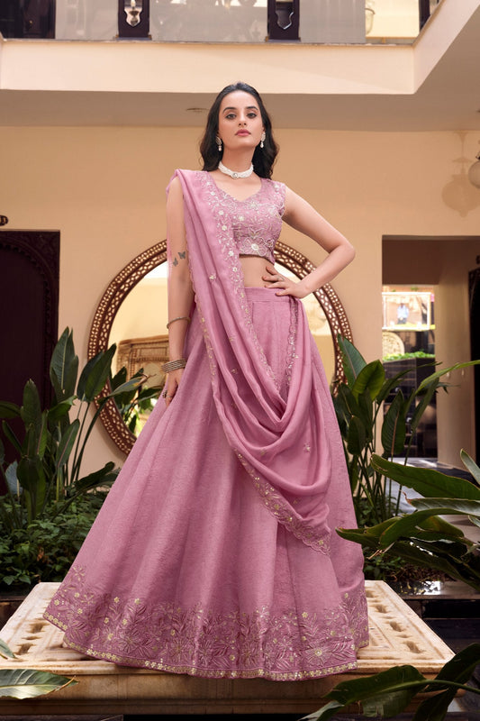 Pink Hued Lehenga Choli Set