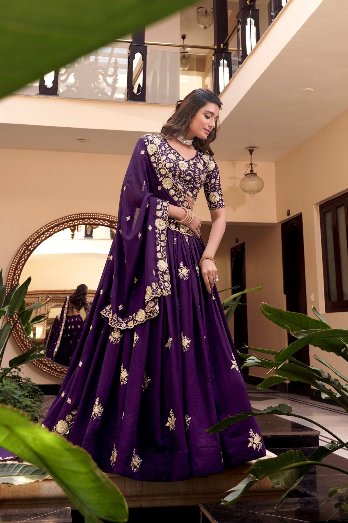 Purple Coloured Lehenga Choli Set