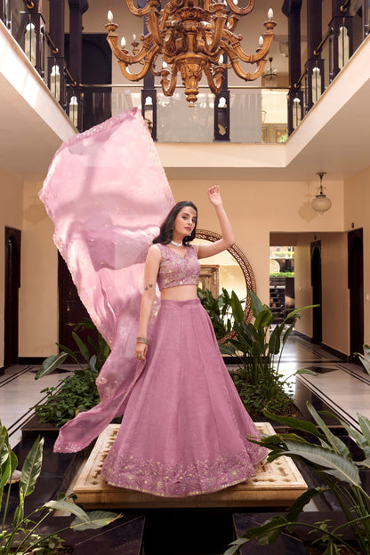 Pink Hued Lehenga Choli Set