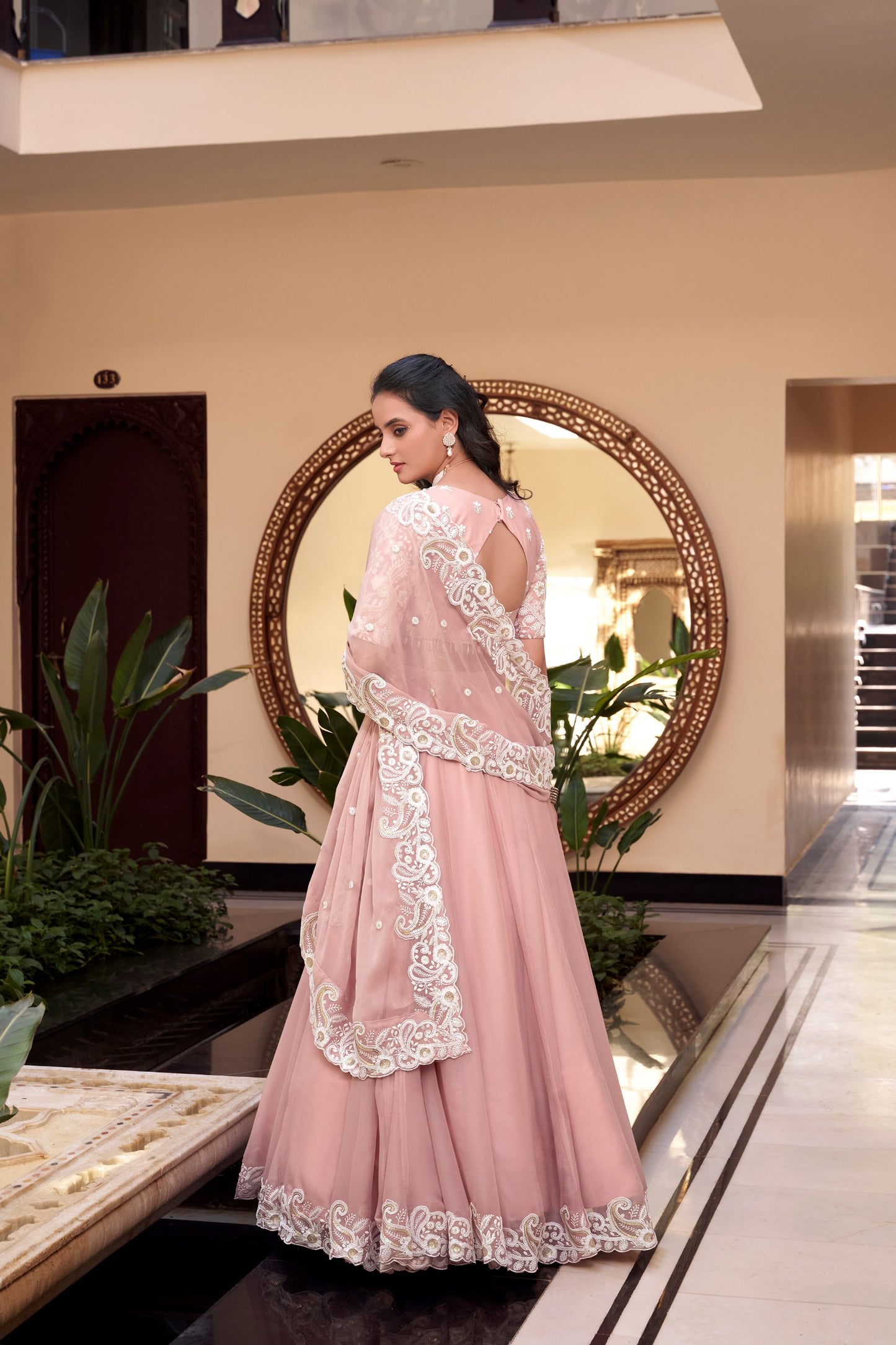 Peach Hued Lehenga Choli Set