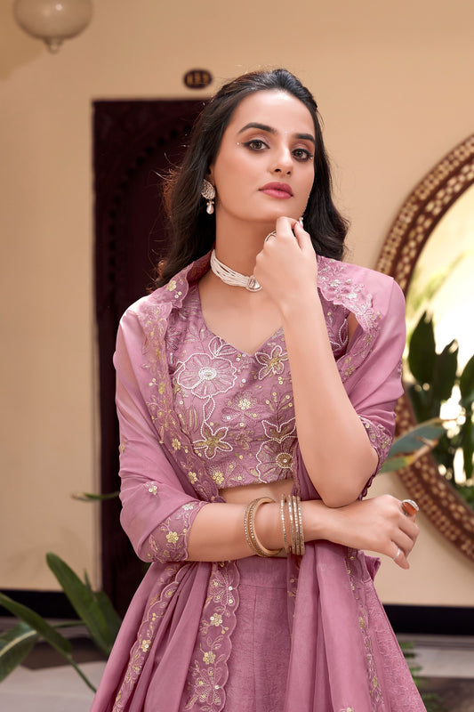Pink Hued Lehenga Choli Set