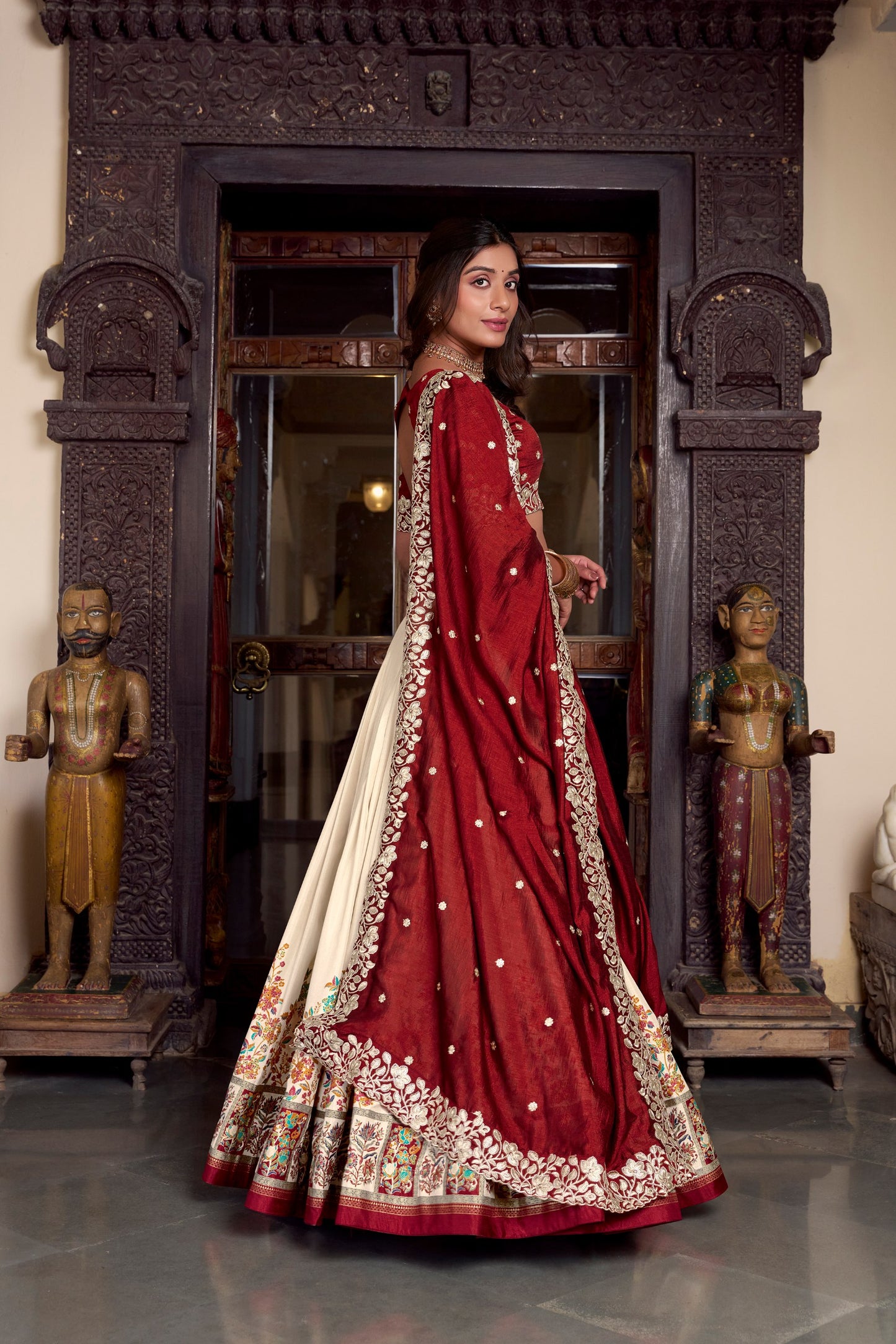 Tussar Silk Printed With Foil Work Lehenga Choli