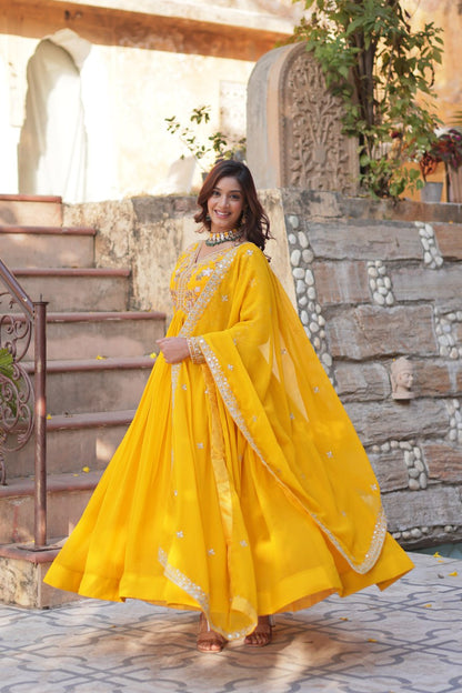 Desirable Gown Graceful Flair with Intricate Embroidery