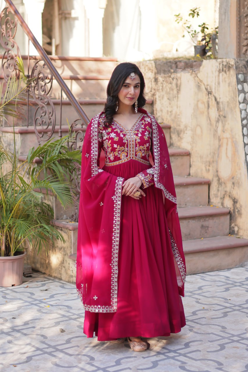 Desirable Gown Graceful Flair with Intricate Embroidery