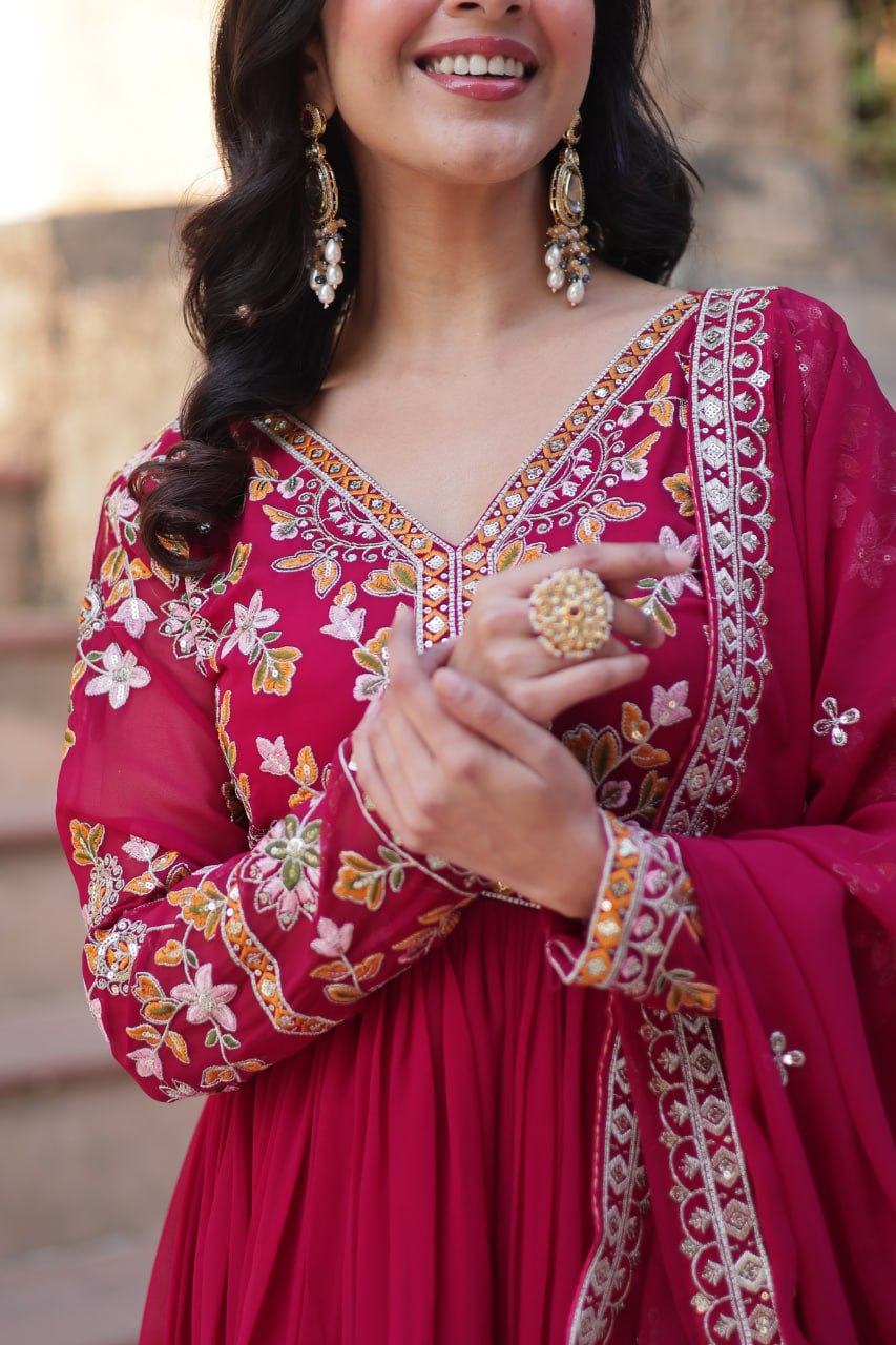 Desirable Gown Graceful Flair with Intricate Embroidery